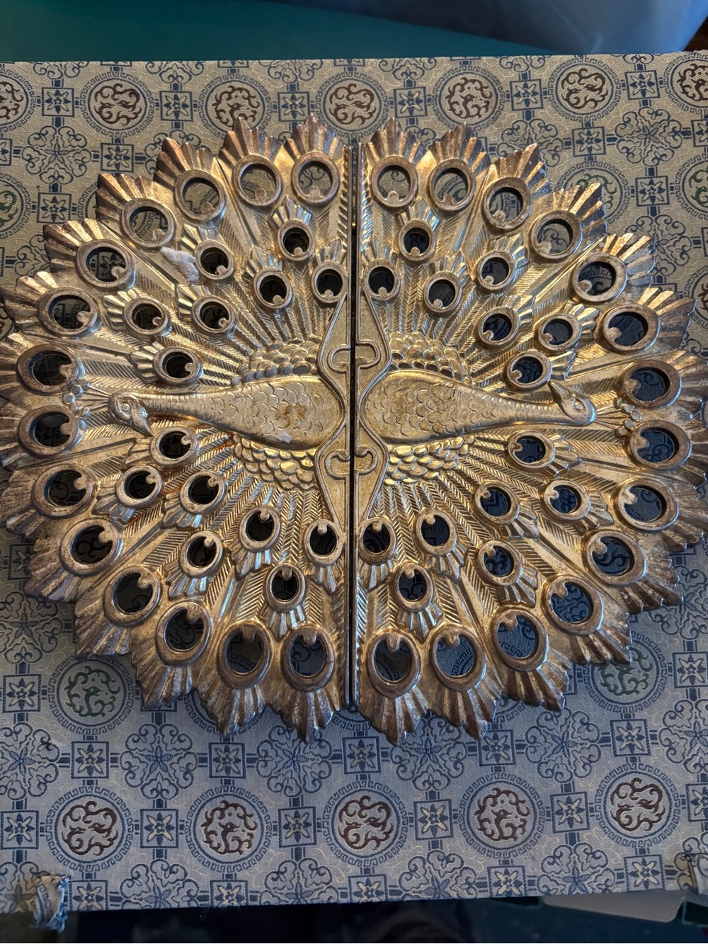 Vintage Godinger 1985  Trivet - Decorative Metal Peacock